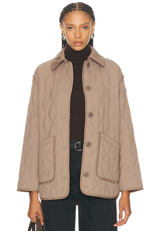 Varley Wilson Quilted Jacket in Ash Taupe - Taupe. XS also in L