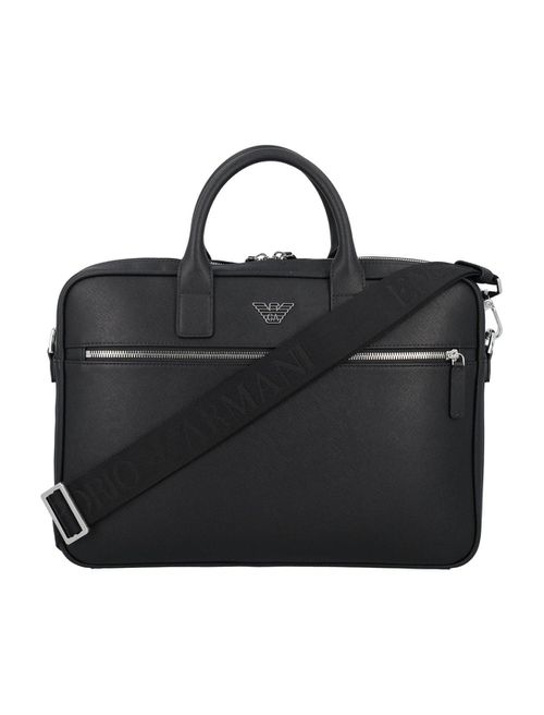Logo Plaque Zipped Laptop Case