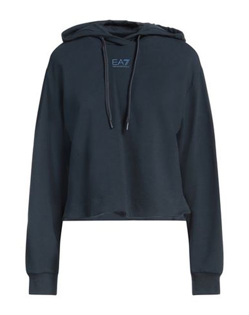 Ea7 Woman Sweatshirt Midnight blue Size M Cotton, Elastane