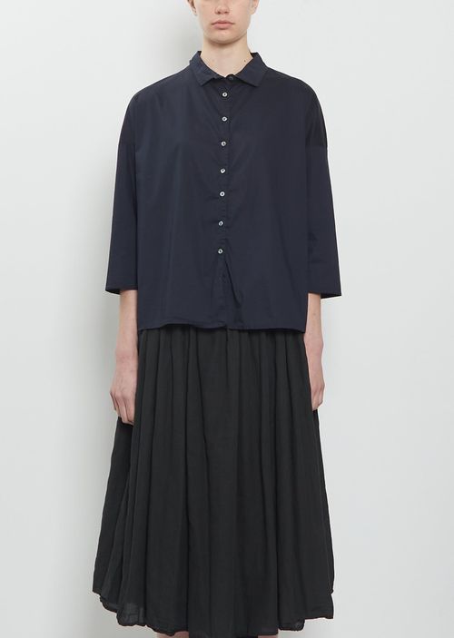 Album di Famiglia tretch Light Canvas hort Collar hirt Ã¢ÂÂ Navy ize