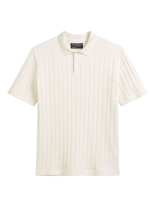 Ribbed polo shirt - White
