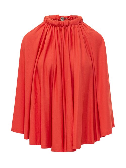 Red Solid Halter Neck Top