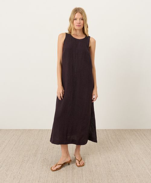 Women's Yarn Dye Rich Plum Linen Easy Tank Dre