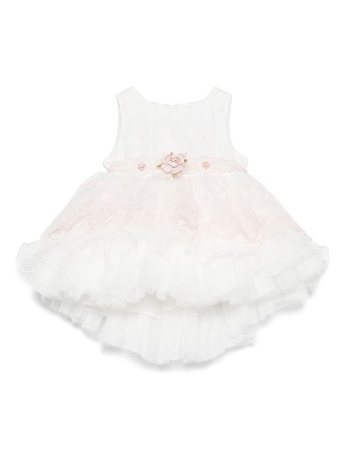 Floral-appliqué dress - White