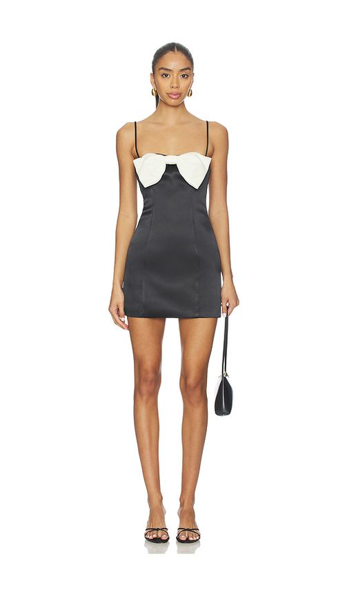 MAJORELLE x Christina Elezaj Poema Mini Dress in Black & White. S also in XS, XXS, M