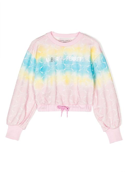 Tie-dye round-neck sweatshirt - Pink