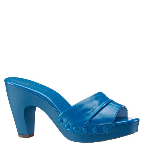 Womens Vibe Blue Slide Sandal On A Platform Bottom | Nina Shoe