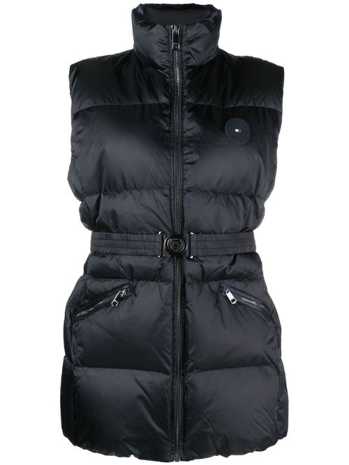 Logo-patch padded gilet - Blue