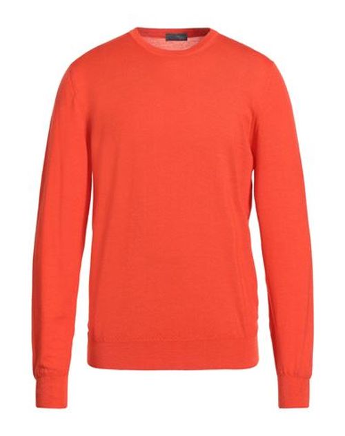 Man Sweater Orange Size 46 Super 140s Wool