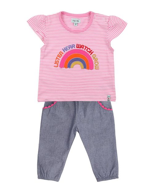 Rainbow Top & Chambray Trouser Set