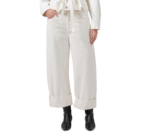 Ayla High Rise Baggy Wide Leg Jeans in Pashmina