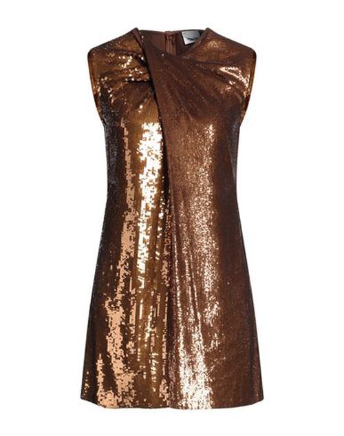 Woman Mini dress Bronze Size 4 Viscose, Silk, Polyester