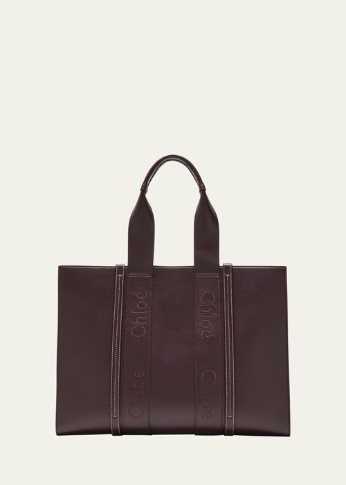 Woody Large Tote Bag in Leather