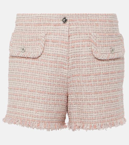 Fringed tweed shorts
