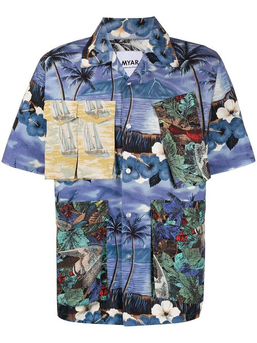 Graphic-print shirt - Blue