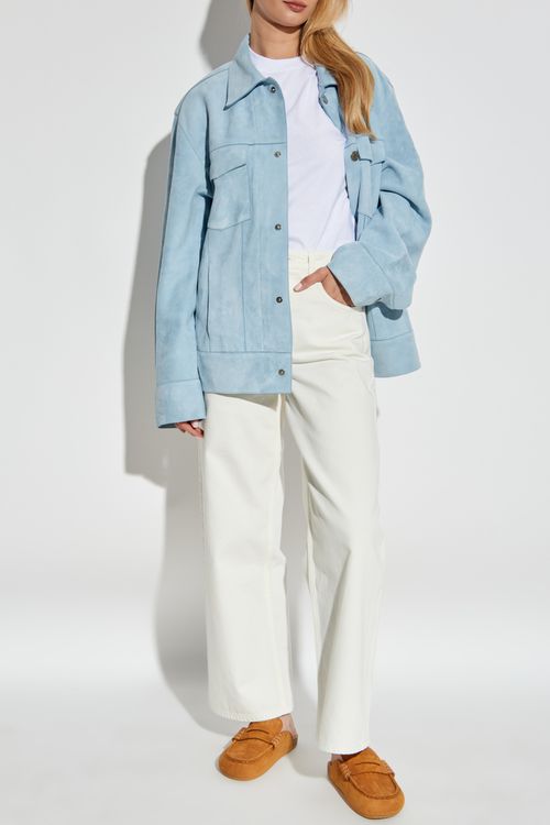 Leather Jacket, Women's, Light Blue