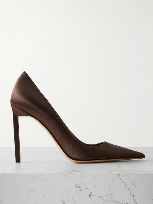 Betty Satin Pumps - Brown