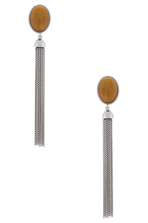 Julietta Vega Earrings in Silver & Yellow - Metallic Silver. a