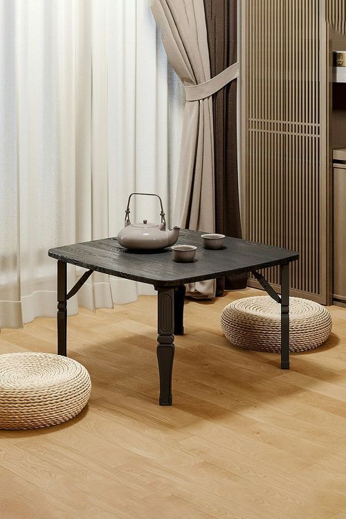 Living and Home Square Wooden Folding Coffee Table - Black