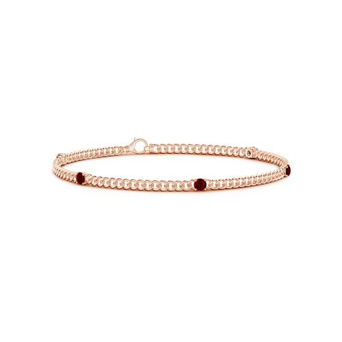 Angara 0.7 Carat Five Stone Ruby Station Bracelet in 14K Rose Gold