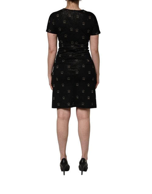 Logo-Jacquard Sheath Dress — Black