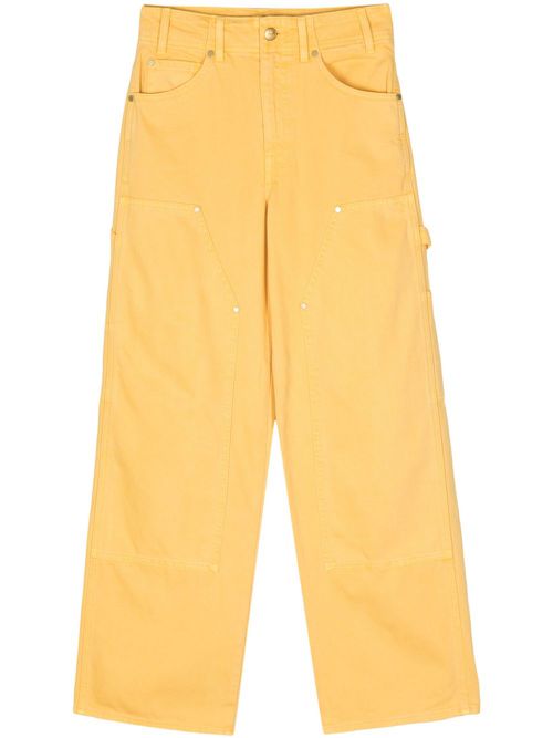 High-rise straight-leg jeans - Yellow