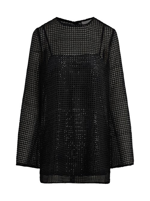 Women's The Sweet Life Sequin Mesh Minidress - Black