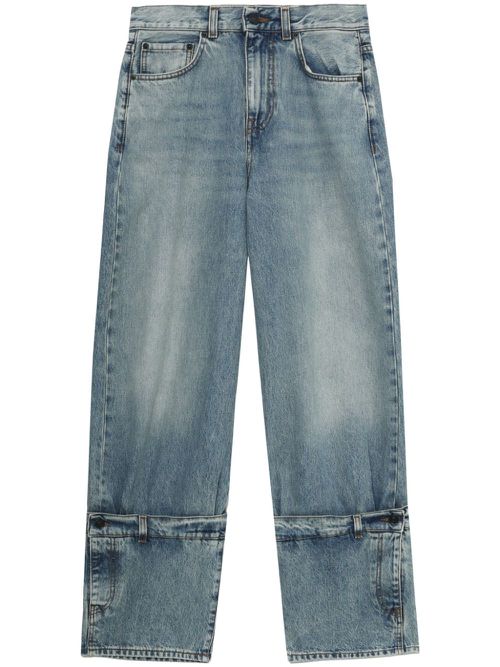 Logo-patch straight jeans - Blue