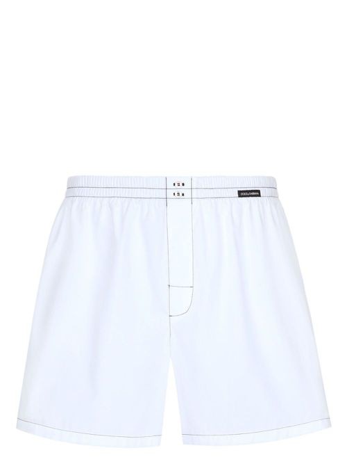 Logo-patch cotton boxers shorts - White