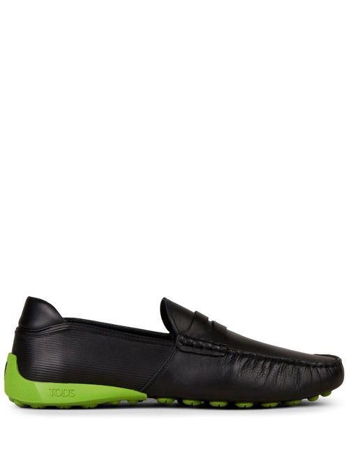 Automobili Lamborghini slip-on leather driving shoes - Black
