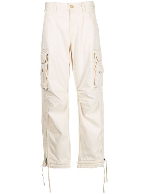 Gathered-detail cargo trousers - Neutrals