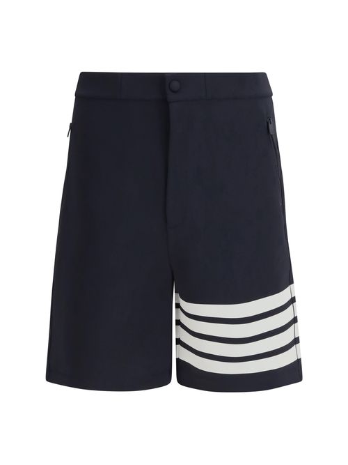 4-Bar Striped Technical Bermuda Shorts — Navy