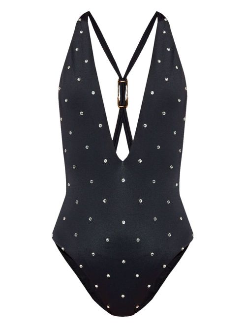 Crystal-embellished swimsuit - Black