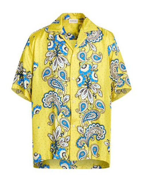 P. a.r. o.s. h. Man Shirt Yellow Size M Silk