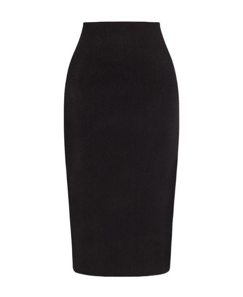 Knitted midi pencil skirt