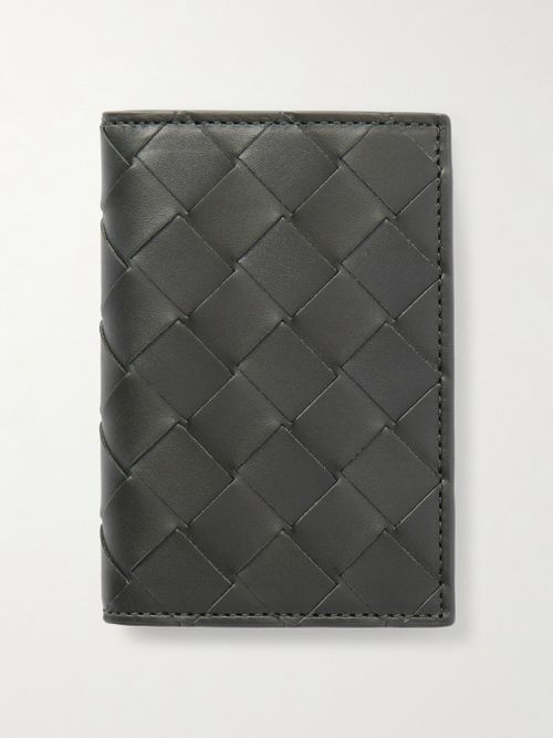 Intrecciato Leather Bifold Cardholder