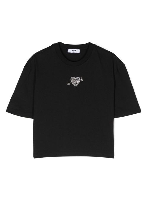 Crystal-embellished T-shirt - Black