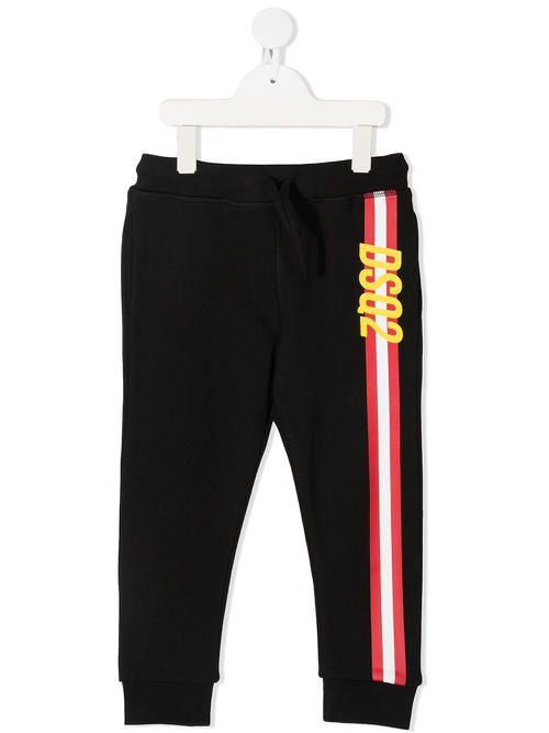 Logo stripe track pants - Black