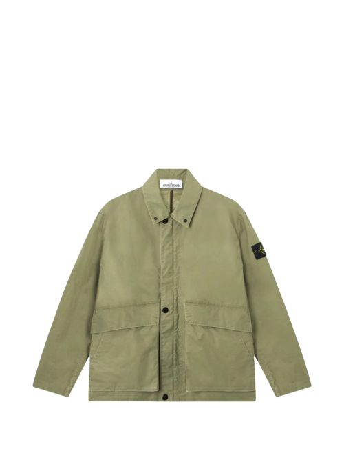 Stand-Collar Zip Jacket with Snap-Placket Pockets