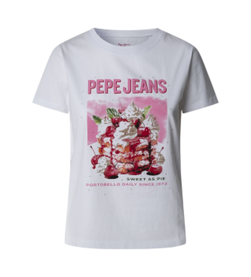 Pepe Jeans for woman. PL506069 Ryoko T-shirt white (XS), Casual, Cotton, Short sleeve, Sustainable