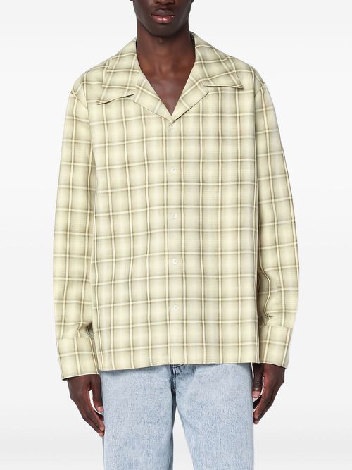 Long-sleeve checked shirt - Neutrals