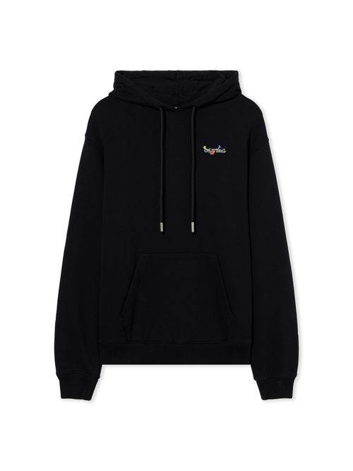 Arrow Glass Flower Logo Hoodie - Female Sweatshirts Black
