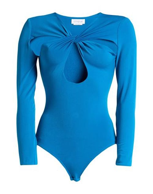 Woman Bodysuit Azure Size M Polyester, Elastane