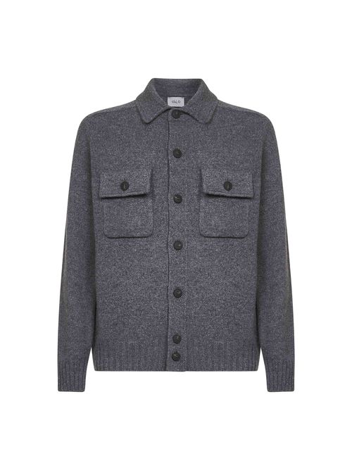 Virgin Wool Knit Jacket — Gray