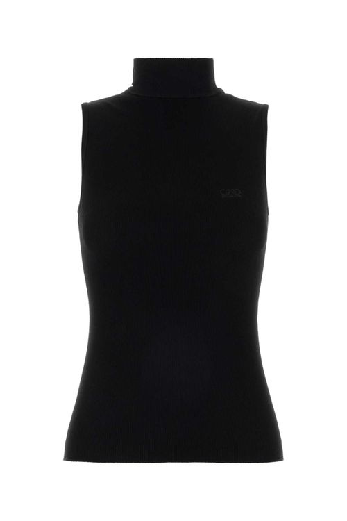 Ribbed Knit Tank Top — Black