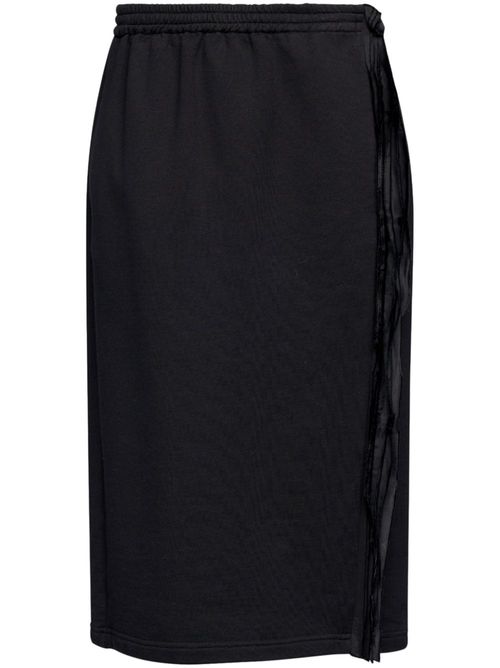 Cotton jersey midi skirt - Black