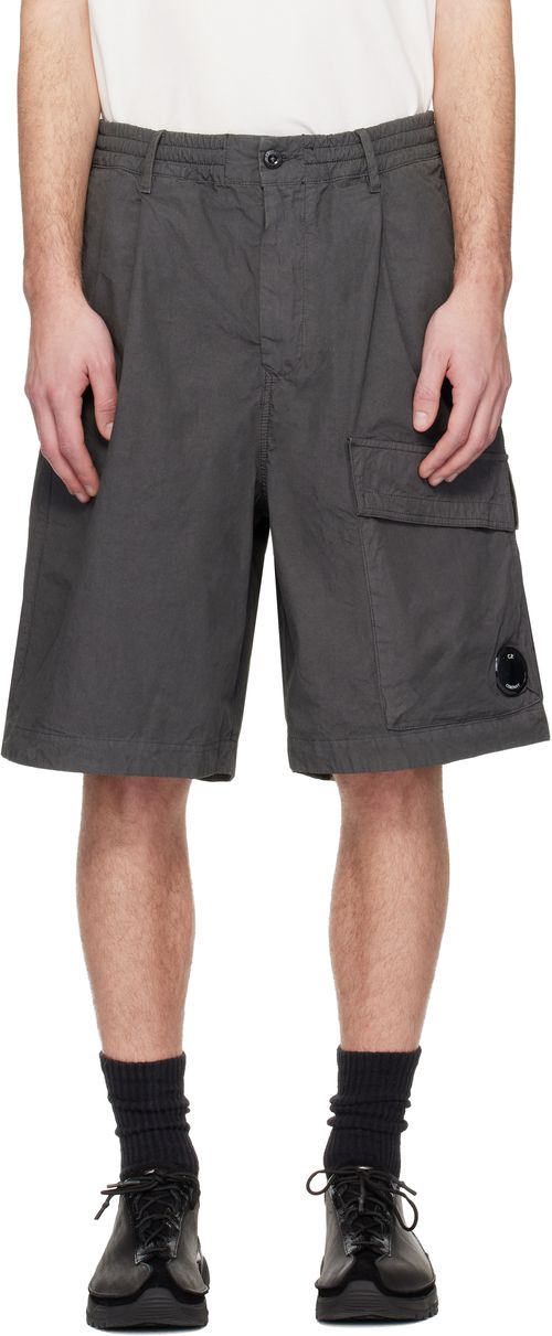 Gray Micro-Reps Boxy Lens Shorts