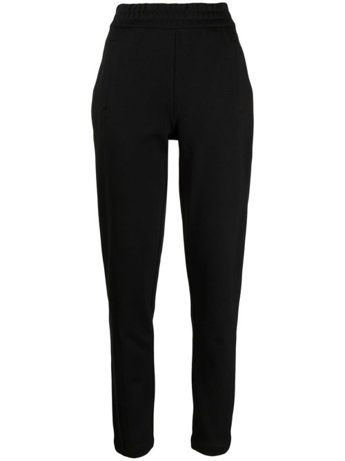 Logo-appliqué high-waist track pants - Black