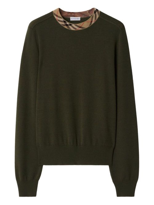 Vintage Check-trim jumper - Brown