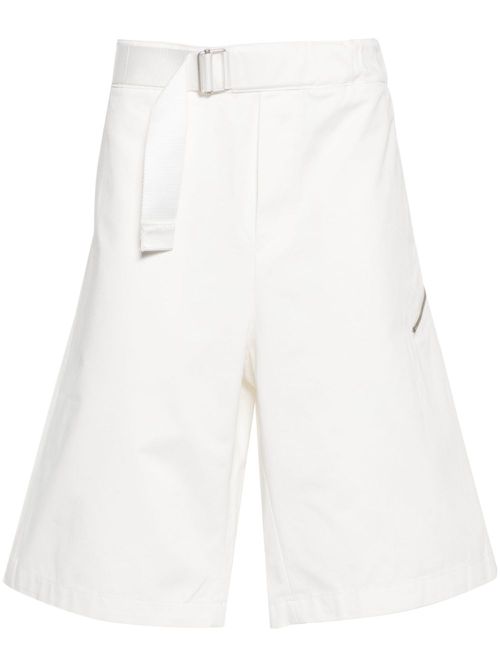 Decorative-belt cotton shorts - White